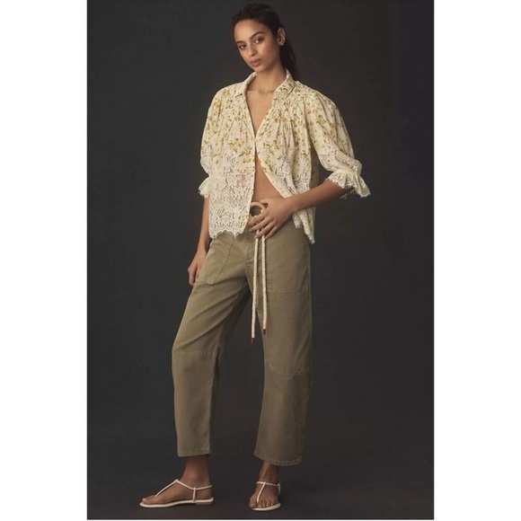 Anthropologie Ethereal Dainty Ditsy Floral Victorian Lace Cottage Blouse Size S - Picture 4 of 16